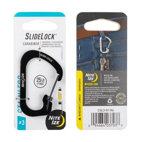 Slidelock Karabinhage Rustfri Stål, Sort Slidelock Karabinhage Rustfri Stål, Sort
