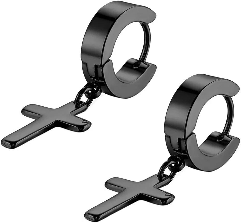 Svarta Kors örhängen ring - Bild 1