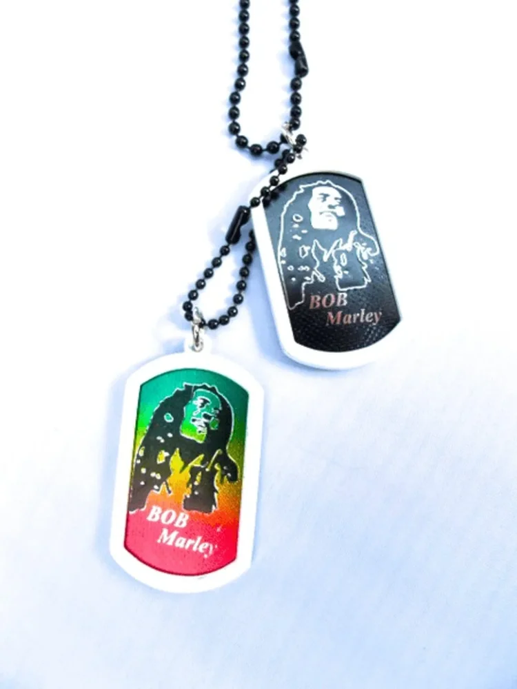 Rasta man -  Dog Tag halsband vit ram - Bild 2