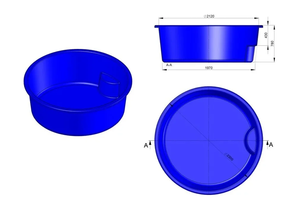 Glasfiberpool FILUS I 2,30m x 0,80m - Bild 3