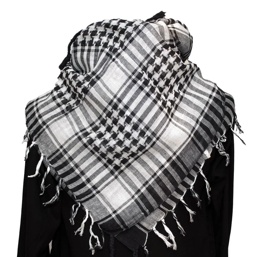 Svart och vit Keffiyeh sjal scarf