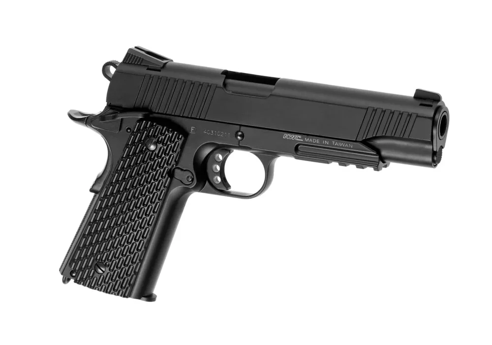 KWC M1911 Tactical CO2 Blowback Pistol - Sort, Full Metal - Bild 1