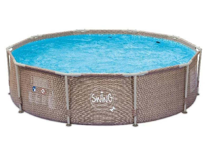 Ovanmarkpool Swing Pools med stålram – 3.05m x 76cm, Vävd design (dubbel rotting)