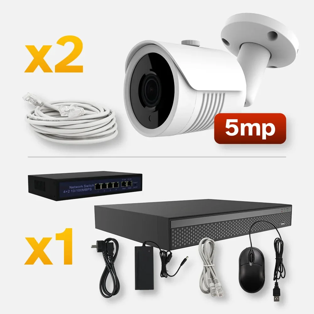 Övervaknings system POE 5 MP, 2-16 kameror, 1-2 switchar - Bild 2