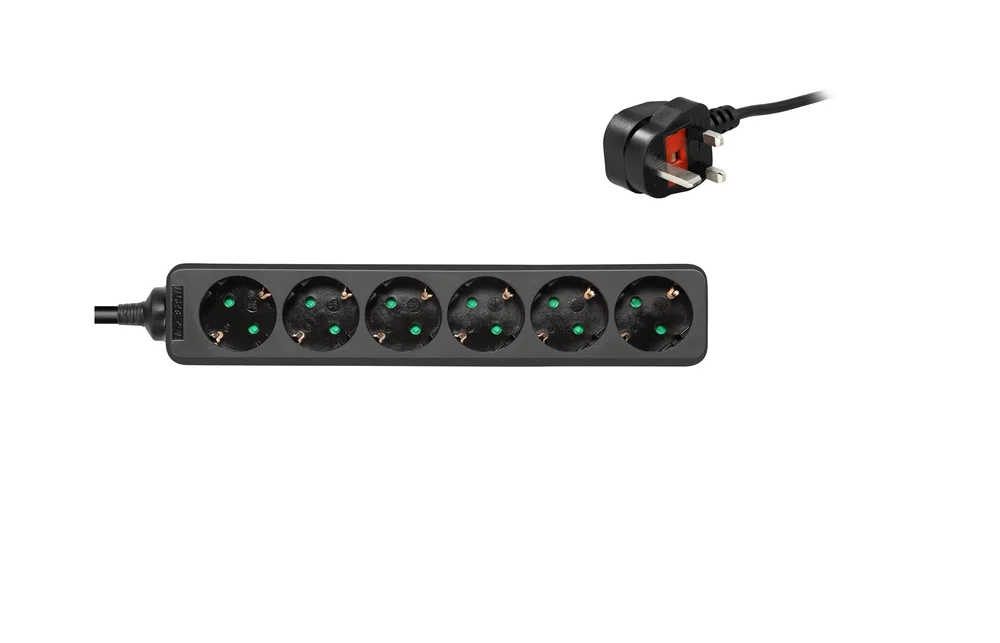 Power strip 6 sockets CEE, 250V 16A UK Power strip 6 sockets CEE, 250V 16A UK