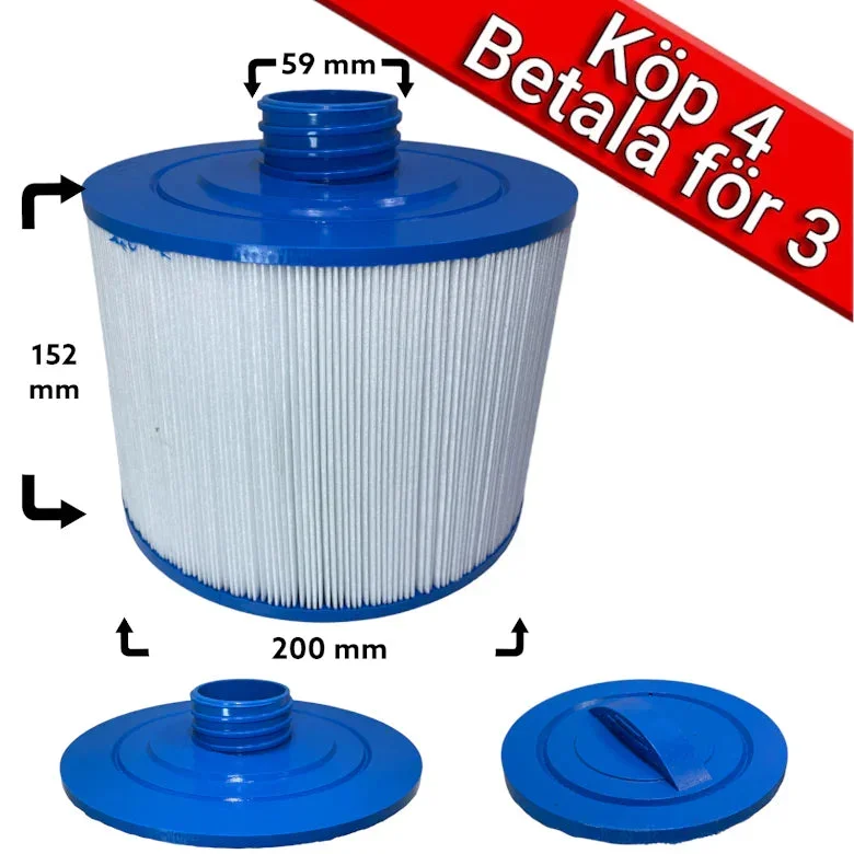4-pack Spafilter som passar b.la. Beachcomber, Bullfrog Spas, Caldera, Canadian spas, Villeroy & Boch, Svenska Bad, K-Rauta 4 för 3 - Bild 1