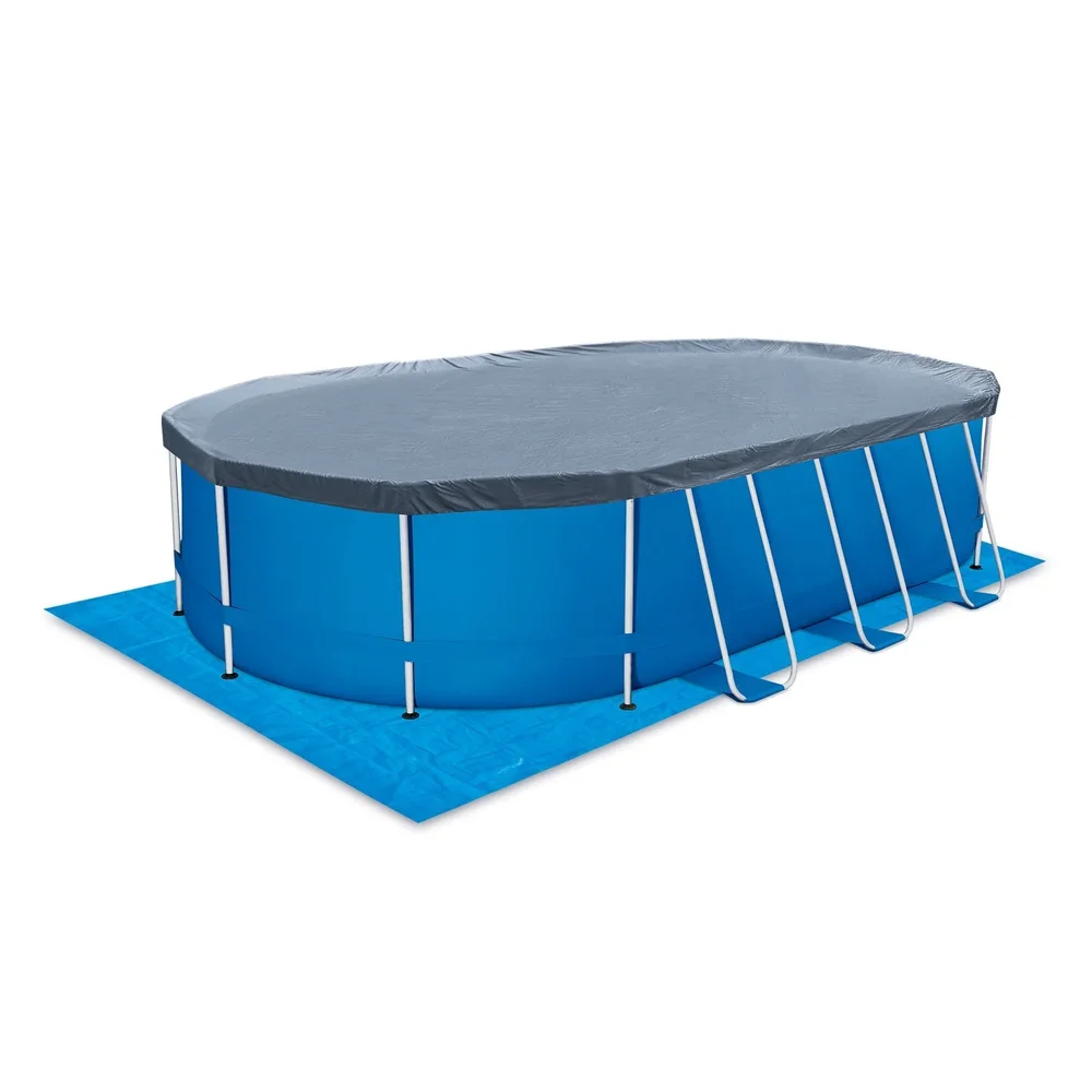 Ovanmarkpool Swing Pools Elite Oval Rampool - 6.10 x 3.66 x 1.22 m, med filter pump 12V - 5.7 m3, stege, täcke och mark filt - Bild 2