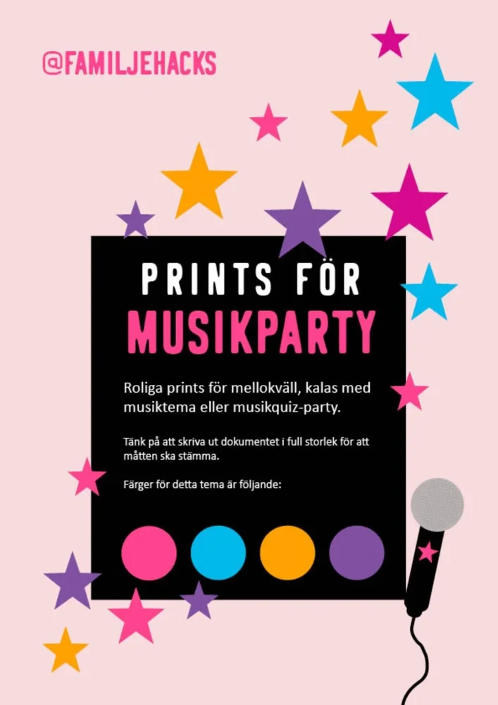 Prints för temakalas: Musik (PDF-format) - Bild 1