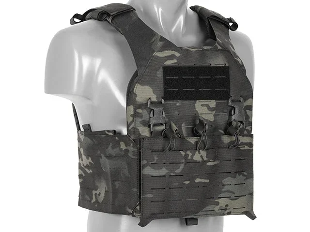 QRF Plate Carrier Buckle Up med AR15/AK-magasinlomme, laser-cut – Multicam Black - Bild 3