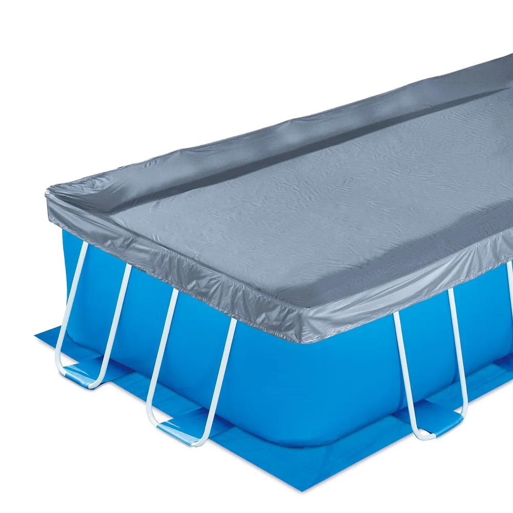 Ovanmarkpool Swing Pools med stålram - 4.88 x 2.44 x 1.07m med filter pump 12V - 3.8 m3, stege, täcke och mark filt - Bild 3