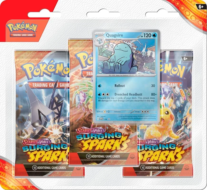 Pokémon Surging Sparks 3 pak blister SV8 - Bild 2