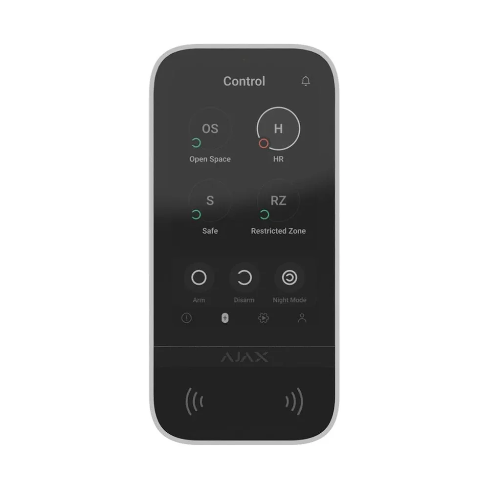 AJAX KeyPad TouchScreen (8EU) ASP whit | Wireless keypad with touch screen to control an Ajax system | Vit - Bild 1