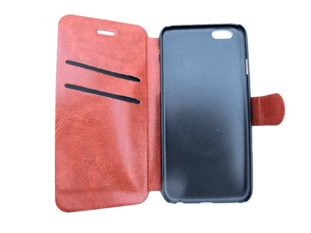 skal / fodral för iphone 6 med kreditkortsfack - brun PU läd - Bild 2
