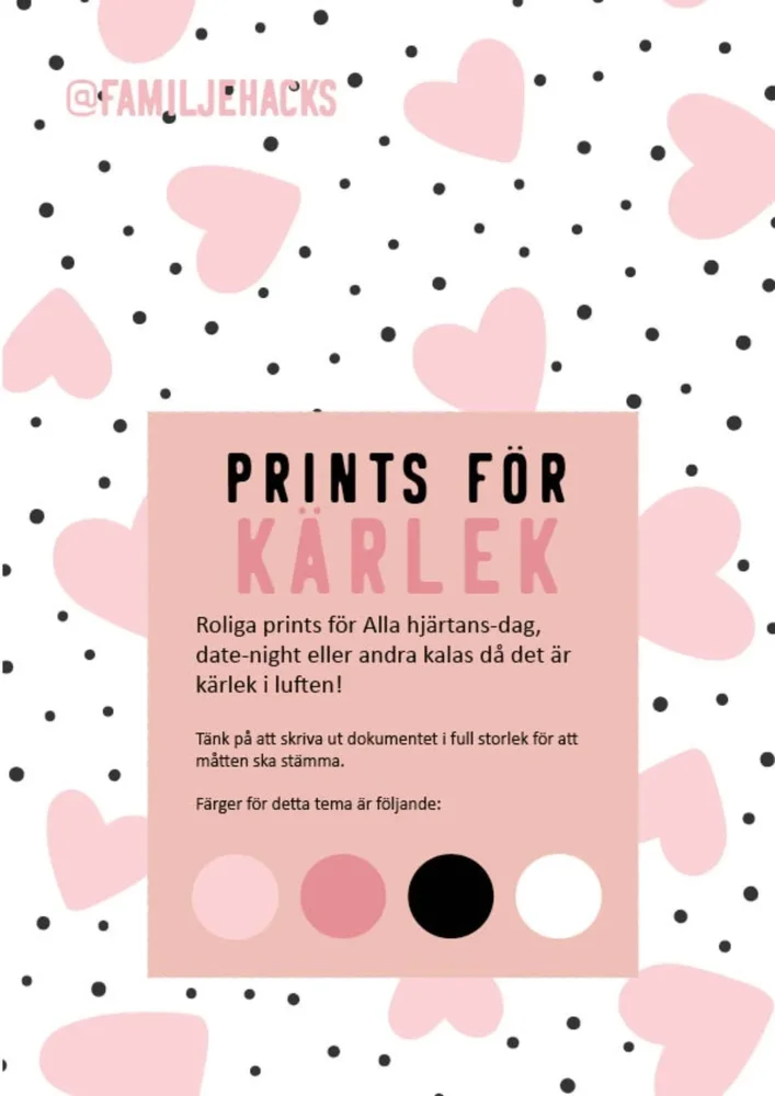 Prints för temakalas: Kärlek (PDF-format) Prints för temakalas: Kärlek (PDF-format)