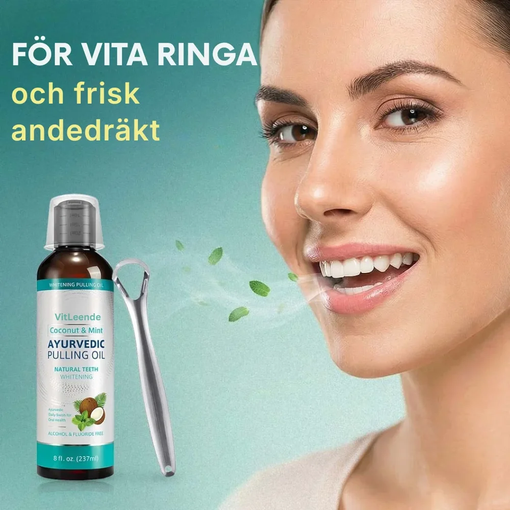 VitLeende® | Oljedragning med kokos- och myntaolja för vitare tänder, frisk andedräkt och en frisk mun - Bild 2
