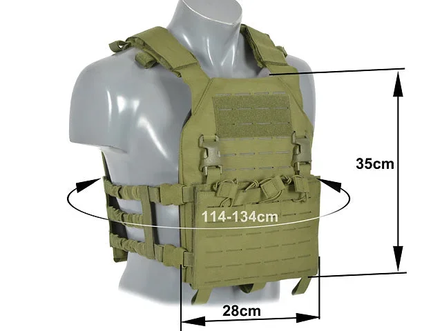 Buckle Up Assault Plate Carrier med AR15/AK-magasinlomme, laser-cut – oliven - Bild 3