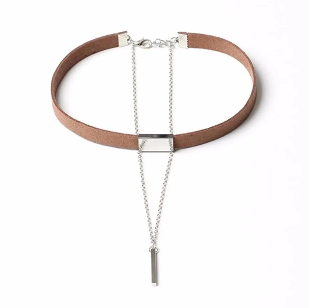 Choker Halsband med kedja och hänge - Bild 1