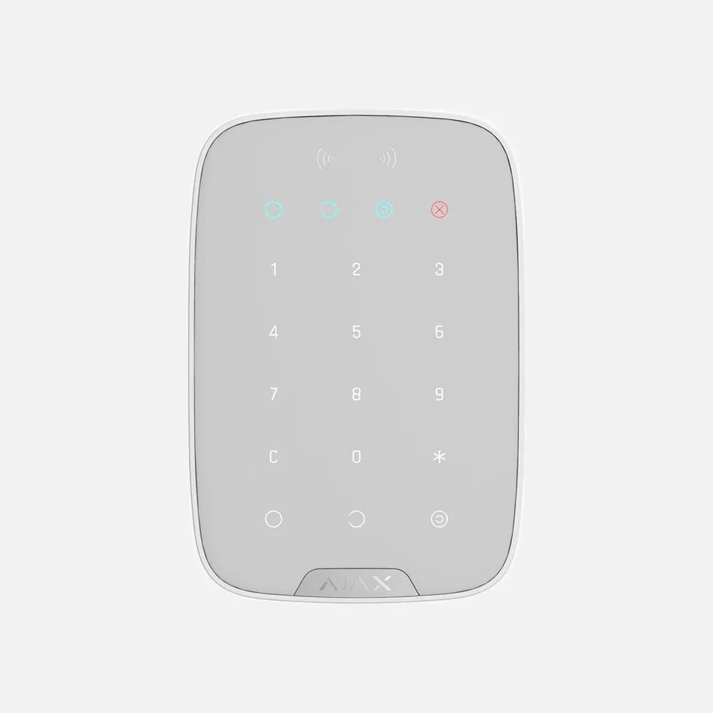 AJAX Keypad Plus (8EU) ASP white | Wireless touch keypad supporting encrypted contactless cards and key fobs | Vit - Bild 1