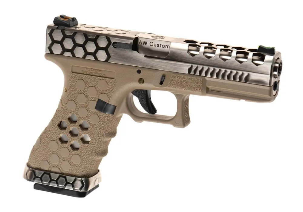AW Custom VX0210 Hex Cut Full Metal GBB – FDE AW Custom VX0210 Hex Cut Full Metal GBB – FDE