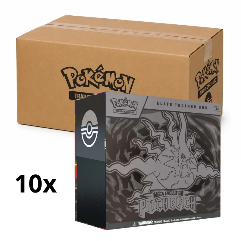 Pokémon Mega Evolution: Pitch Black Elite Trainer Box Sealed Case – 10 stk. Pokémon Mega Evolution: Pitch Black Elite Trainer Box Sealed Case – 10 stk.