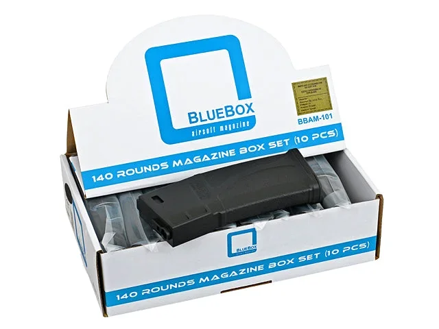 [BLUEBOX] 10x mid-cap magasin 140 skud til M4/M16-serien – sort