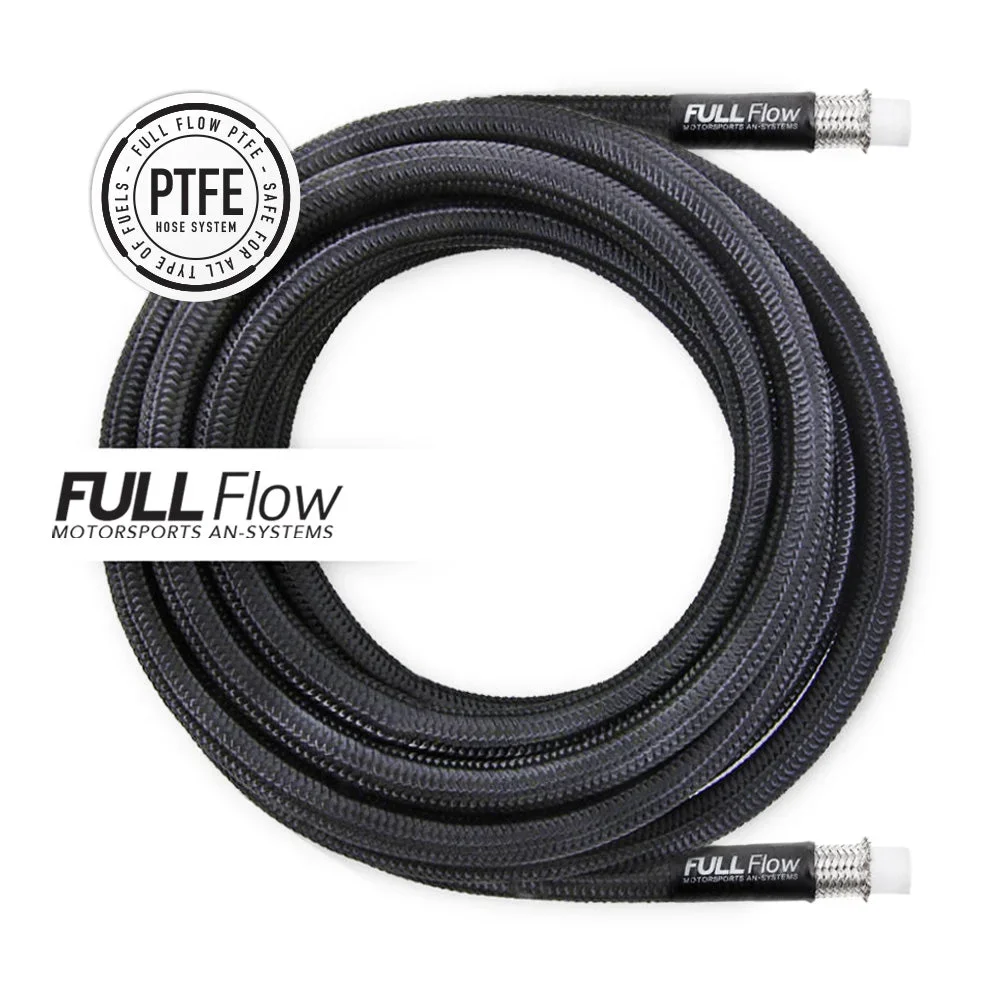 Black nylon PTFE braided fuel hose AN-8, length 2m