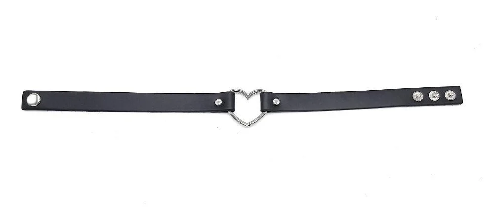 Svart halsband med hjärta - Bondage - Bild 2