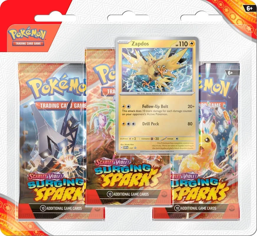 Pokémon Surging Sparks 3 pak blister SV8 - Bild 3