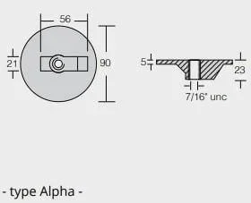 Zinkanod Mercury/Mercruiser typ Alpha, motoranod, M76214-5, 0.311KG/0.69LB, R800820 - Bild 2