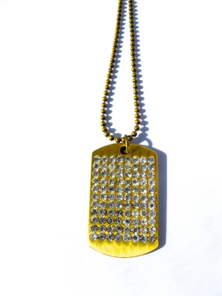Dog Tag Halsband med kristaller - Bild 2