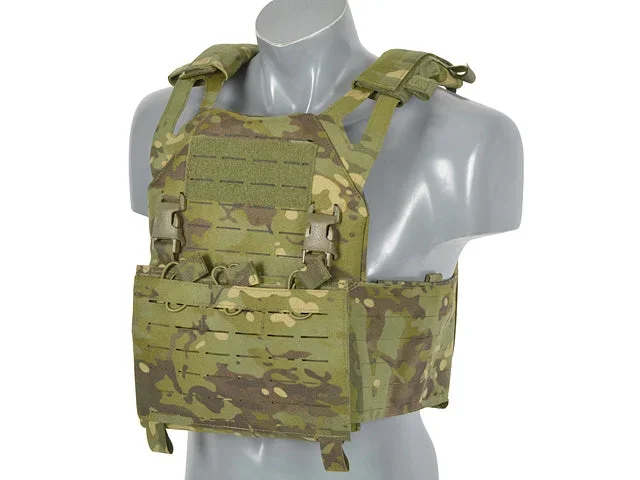 Buckle Up Operator Plate Carrier med AR15/AK-magasinlomme, laser-cut – Multicam Tropic - Bild 2