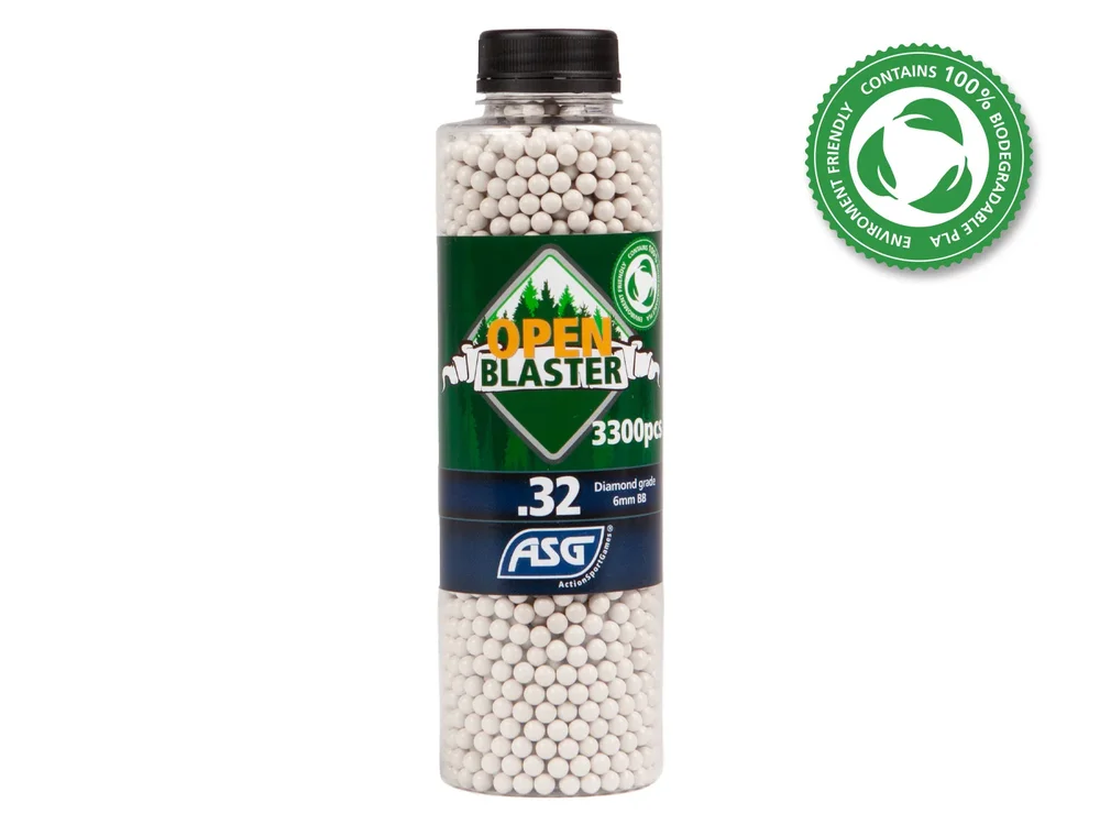 Open Blaster, 0.32g, airsoft bio BB, 3300 stk. flaske Open Blaster, 0.32g, airsoft bio BB, 3300 stk. flaske