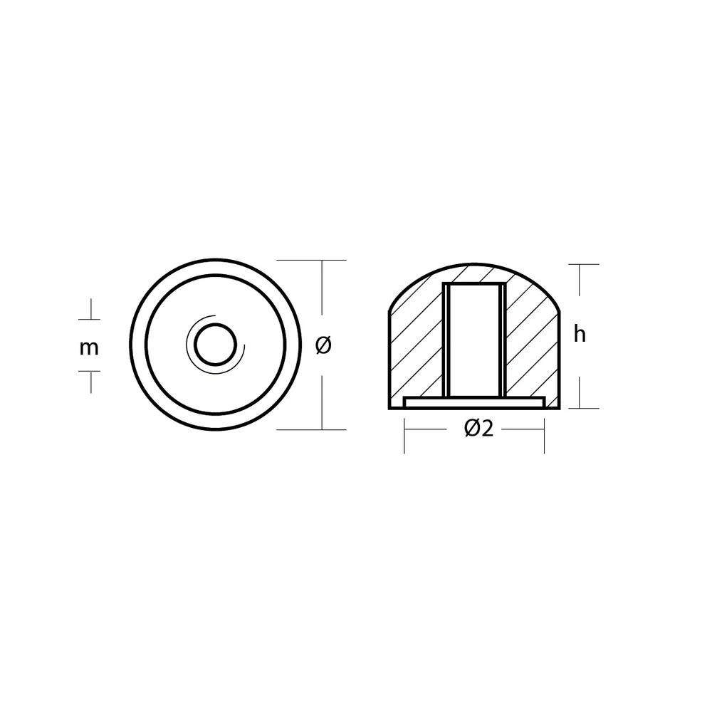 Zinkanod Mercury/Mercruiser typ mutter, motoranod, M55989, 0.118KG/0,26LB, R800807 - Bild 3