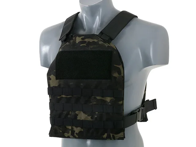 Simpel Plate Carrier med dummy soft armor-indsatser – Multicam Black - Bild 2