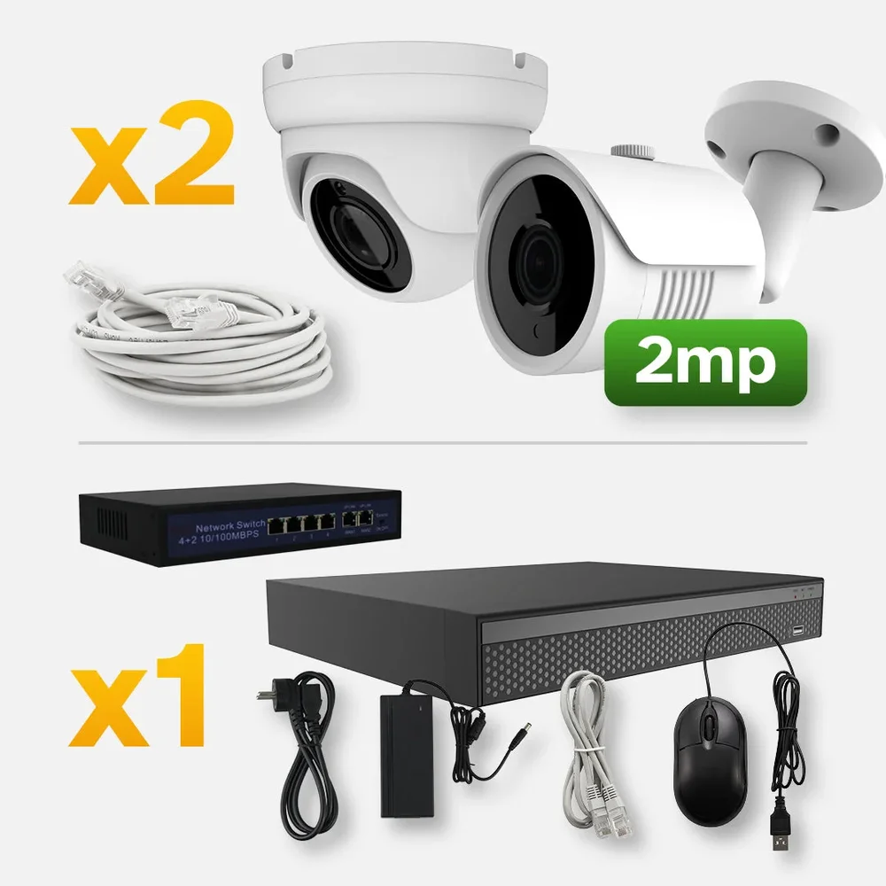 Övervaknings system POE 2 MP, 1-16 dome & bullet kameror, 1-2 switchar - Bild 3