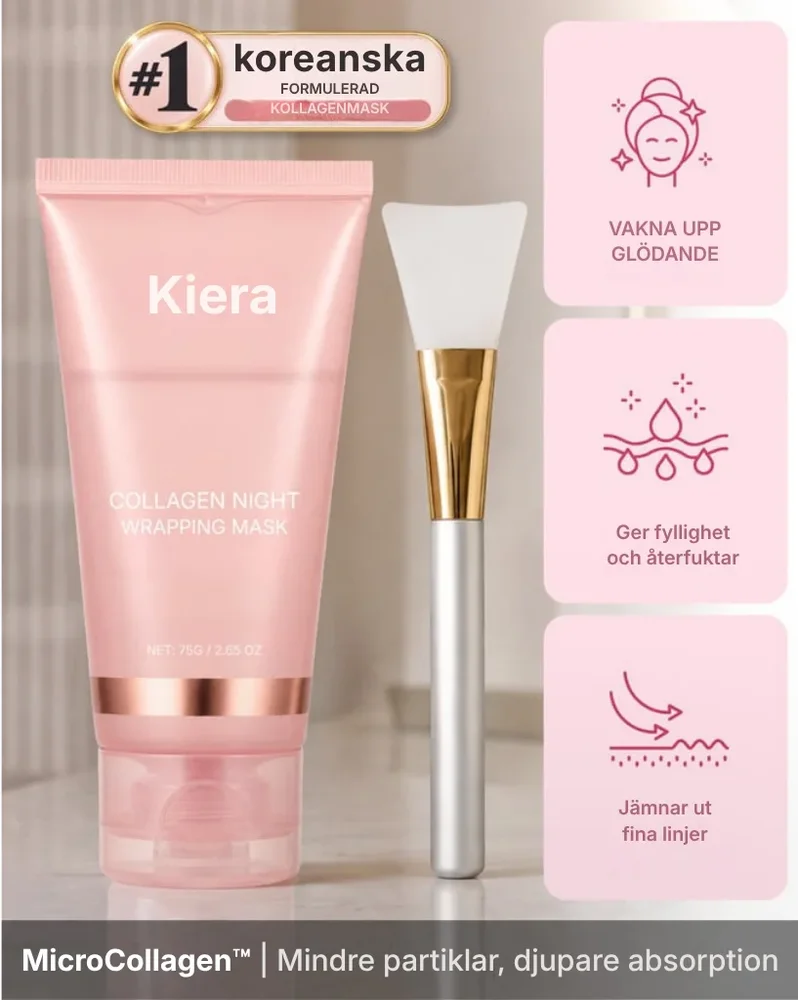 Kiera® Kollagenmask för natten | Din hudvårdsrutin som ger glöd över natten - Bild 1