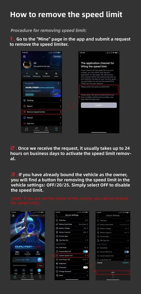 Speed Unlock/Delimitation For Electric Scooters (private fields) - Bild 3