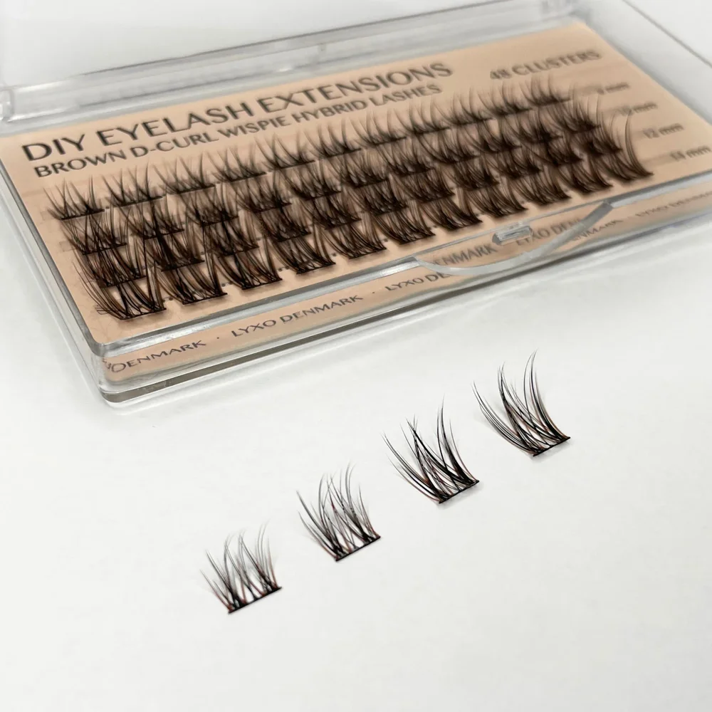 BROWN Wispie Hybrid D-curl Clusters/Fransar - Bild 2