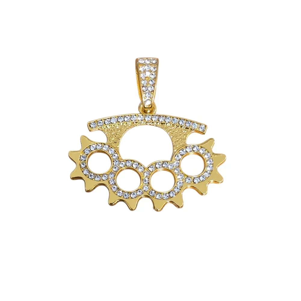 Guldfärgat Knogjärn Halsband med Strass - Bild 2