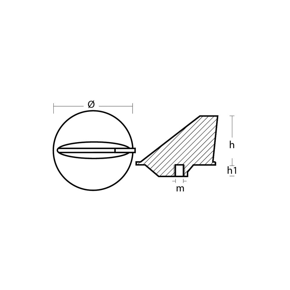 Alumniumanod Mercury/MerCruiser standard trim tab anode >35HP, 7/16''UNC, M31640 - Bild 3