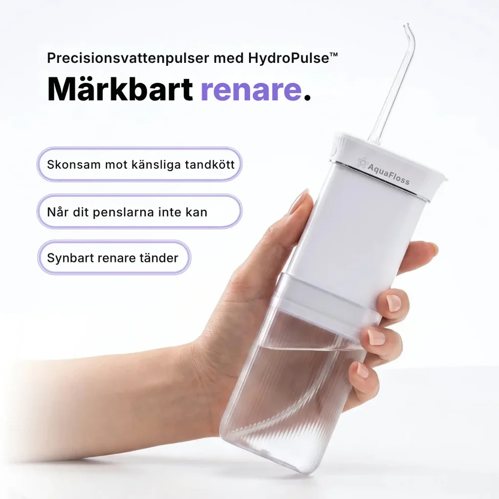 AquaFloss® X3A portabel mundusch | kompakt push-pull-design, kraftfull pulsrengöring och USB-uppladdning - Bild 2