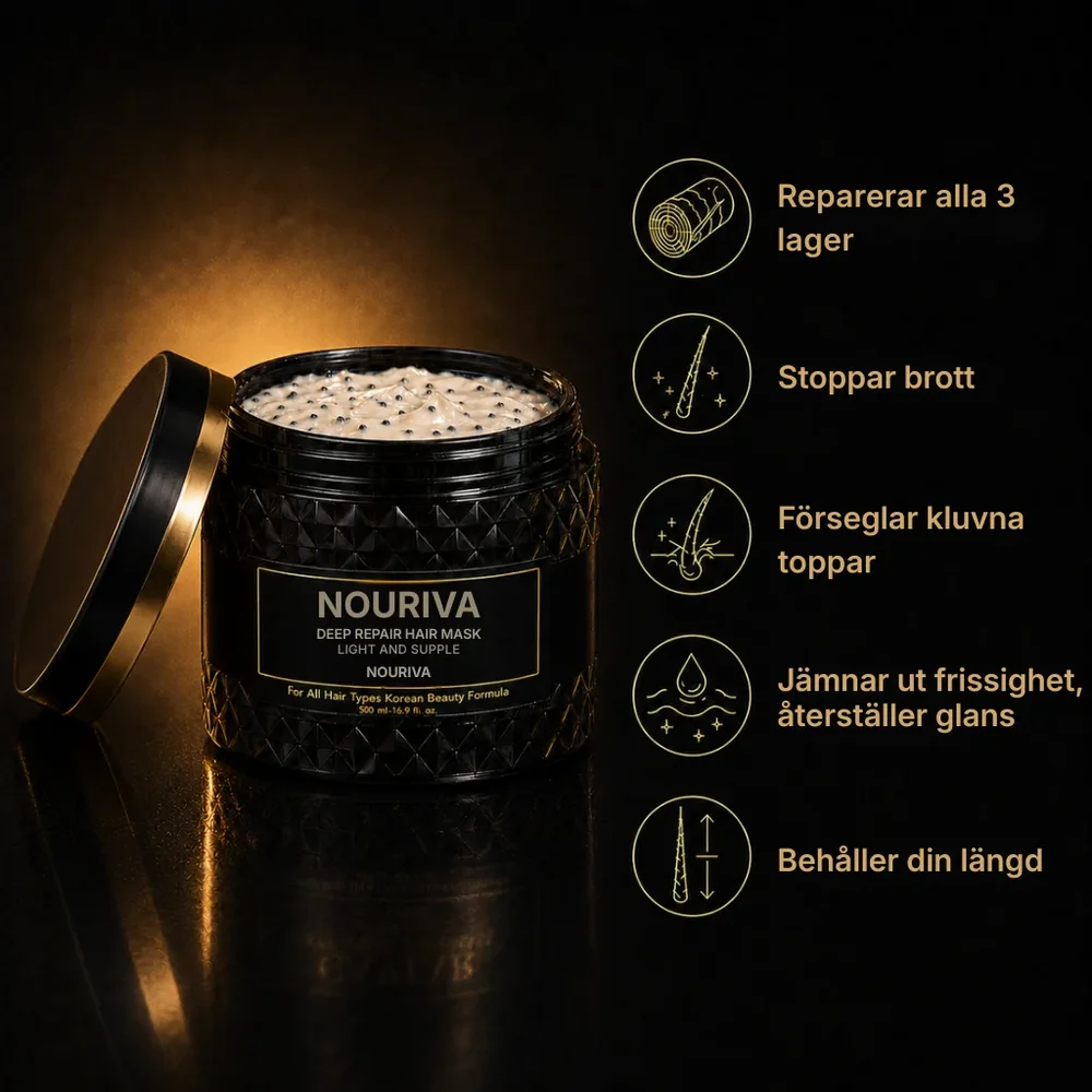Nouriva® | Koreansk hårinpackning med kaviar — 3-stegs återuppbyggnad - Bild 3