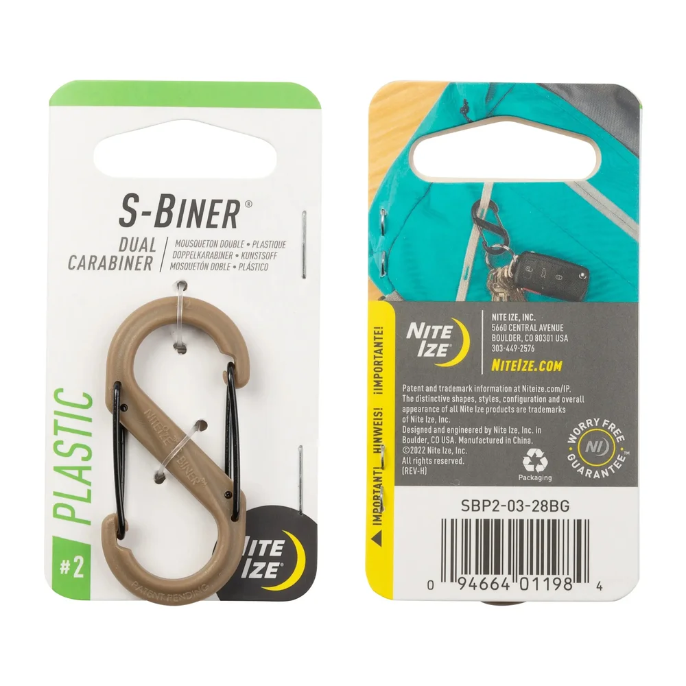 S-BINER® PLASTIK DUAL Karabinhage, TAN – STØRRELSE 2 S-BINER® PLASTIK DUAL Karabinhage, TAN – STØRRELSE 2