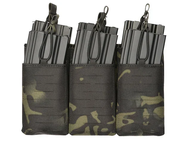 Laser-cut panel med 6 AR15/AK-magasinlommer – Multicam Black Laser-cut panel med 6 AR15/AK-magasinlommer – Multicam Black