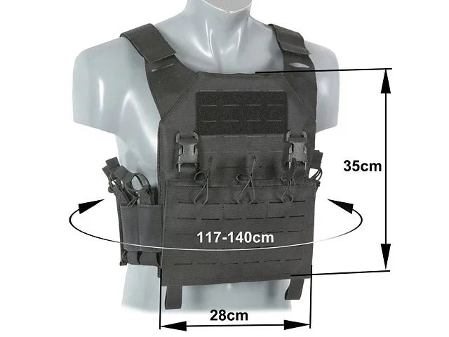 Buckle Up Recon Plate Carrier med AR15/AK-magasinlomme, laser-cut – sort - Bild 3