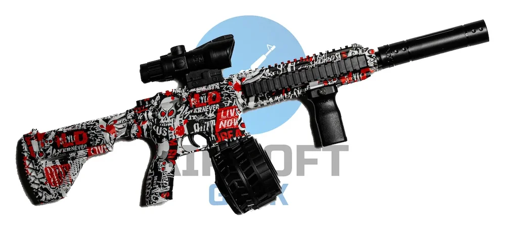 Splatter M416 Gel Blaster - Rød Grafiti - Bild 1