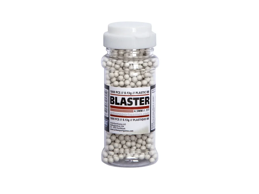 Blaster plast kugler, 4,5 mm, 0,13 g, 1.000 stk. - flaske
