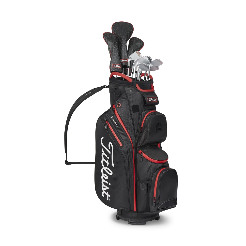 Titleist CART 14 STADRY Vattentät golfbag - Black/Black/Red - Bild 2