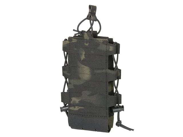 Justerbar radio- og flaskelomme med shockcord, laser-cut – Multicam Black - Bild 3