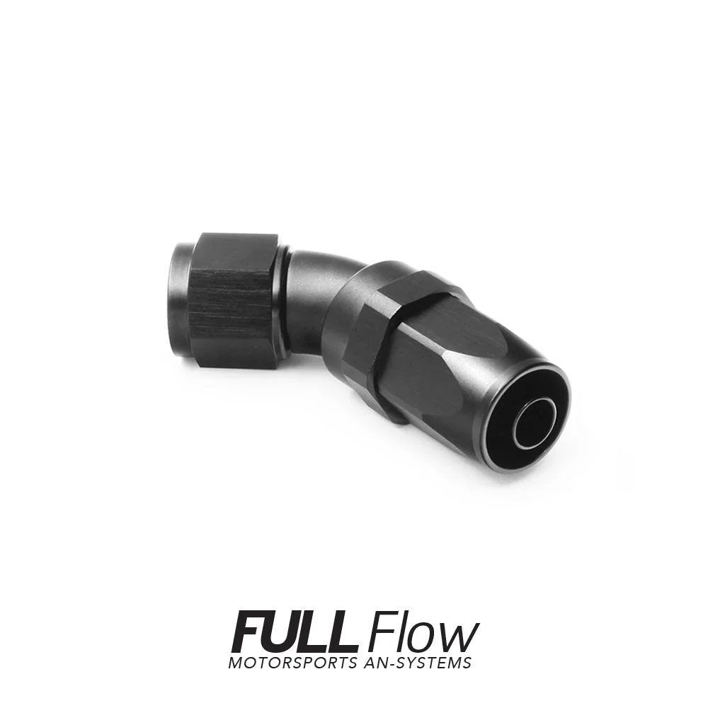 Full Flow AN Hose End Fitting 45 Degree AN-4 Full Flow AN Hose End Fitting 45 Degree AN-4